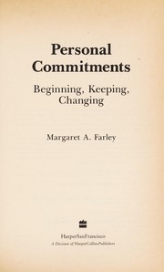 Cover of Personal commitments by Margaret A. Farley