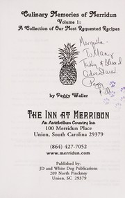 Front cover of Culinary memories of Merridun by Unknown