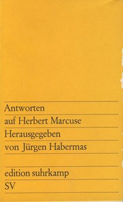 Front cover of Antworten auf Herbert Marcuse by Jürgen Habermas