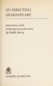 Cover of On directing Shakespeare by Ralph Berry
