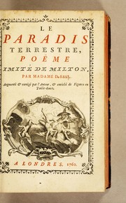 Front cover of Le paradis terrestre by Anne-Marie du Boccage