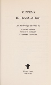 Front cover of 99 poems in translation by Harold Pinter