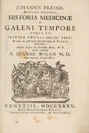 Front cover of The history of physick by John Freind