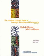 Front cover of The absolute, ultimate guide to Lehninger principles of biochemistry by Marcy Osgood