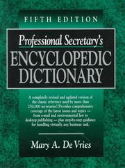 Front cover of Professional secretary's encyclopedic dictionary by Mary Ann De Vries