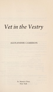 Cover of Vet in the vestry by Cameron, Alexander