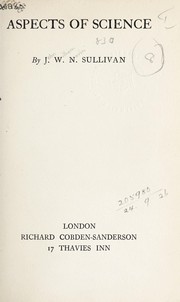 Front cover of Aspects of science by J. W. N. Sullivan