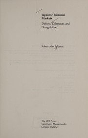 Front cover of Japanese financial markets by Robert A. Feldman