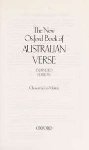 Front cover of The new Oxford book of Australian verse by Les A. Murray