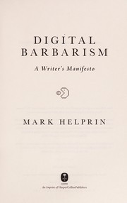 Cover of Digital barbarism by Mark Helprin