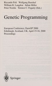 Cover of Genetic programming by EuropGP 2000 (3rd 2000 Edinburgh, Scotland)