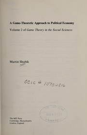 Cover of A Game-Theoretic Approach to Political Economy by Martin Shubik