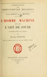 Front cover of L'homme machine by Julien Offray de La Mettrie