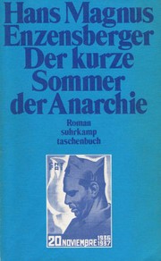Front cover of Der kurze Sommer der Anarchie by Hans Magnus Enzensberger
