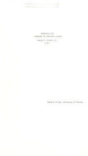 Cover of Materials for problems in corporate finance by George C. Glover