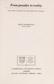 Front cover of From paradox to reality by F. Rohrlich