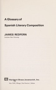 Cover of A glossary of Spanish literary composition by James Redfern