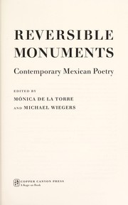 Cover of Reversible monuments by Mónica de la Torre