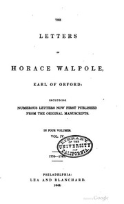 Front cover of The Letters of Horace Walpole by Horace Walpole