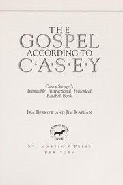 Front cover of The gospel according to Casey by Casey Stengel