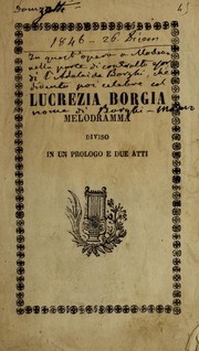 Front cover of Lucrezia Borgia by Gaetano Donizetti