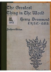 Front cover of The greatest thing in the world by Henry Drummond