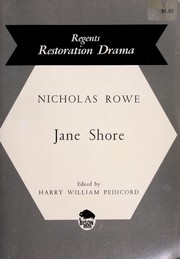 Front cover of The Tragedy of Jane Shore by Nicholas Rowe