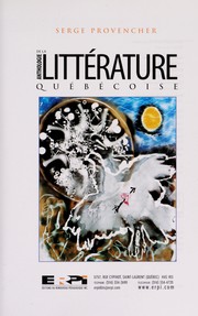Front cover of Anthologie de la littérature québécoise by Serge Provencher