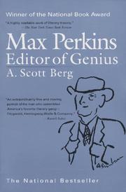 Cover of Max Perkins Editor of Geni by A. Scott Berg