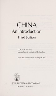 Cover of China by Pye, Lucian W.