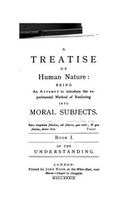 Front cover of A treatise of human nature by David Hume