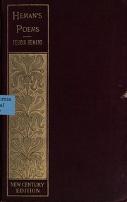 Front cover of Poems by Felicia Dorothea Browne Hemans