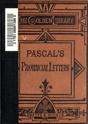 Cover of The provincial letters of Blaise Pascal by Blaise Pascal