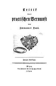 Front cover of Kritik der praktischen Vernunft by Immanuel Kant