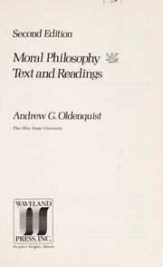 Cover of Moral Philosophy by Andrew G. Oldenquist