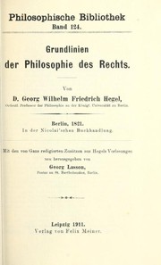 Cover of Grundlinien der Philosophie des Rechts by Georg Wilhelm Friedrich Hegel
