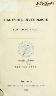 Front cover of Deutsche mythologie by Gebrüder Grimm [Brothers Grimm]