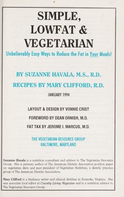 Front cover of Simple, lowfat & vegetarian by Suzanne Havala
