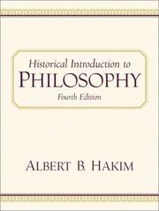 Cover of Historical Introduction to Philosophy by Albert B. Hakim