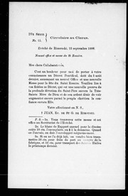 Front cover of Circulaire au clergé by Église catholique. Diocèse de Rimouski. Évêque (1867-1891 : Langevin)