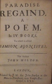 Cover of Paradise Regained by John Milton