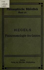 Front cover of Phänomenologie des Geistes by Georg Wilhelm Friedrich Hegel