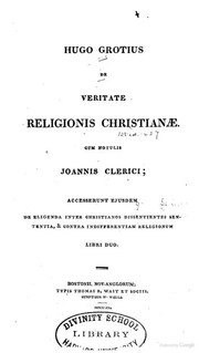 Front cover of De veritate religionis Christianae by Hugo Grotius