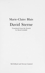 Cover of David Sterne by Marie-Claire Blais