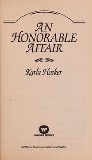 Cover of An Honorable Affair by Karla Hocker