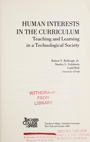 Front cover of Human interests in the curriculum by Bullough, Robert V.