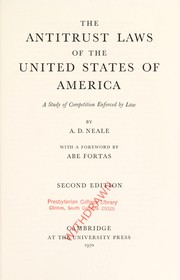 Front cover of The antitrust laws of the United States of America by A. D. Neale