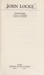 Cover of John Locke by Geraint Parry
