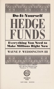 Cover of Do-it-yourself hedge funds by Wayne P. Weddington