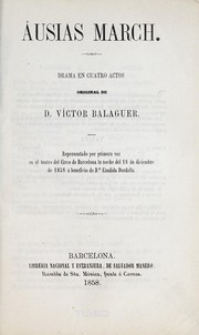 Cover of Ausias March by Víctor Balaguer